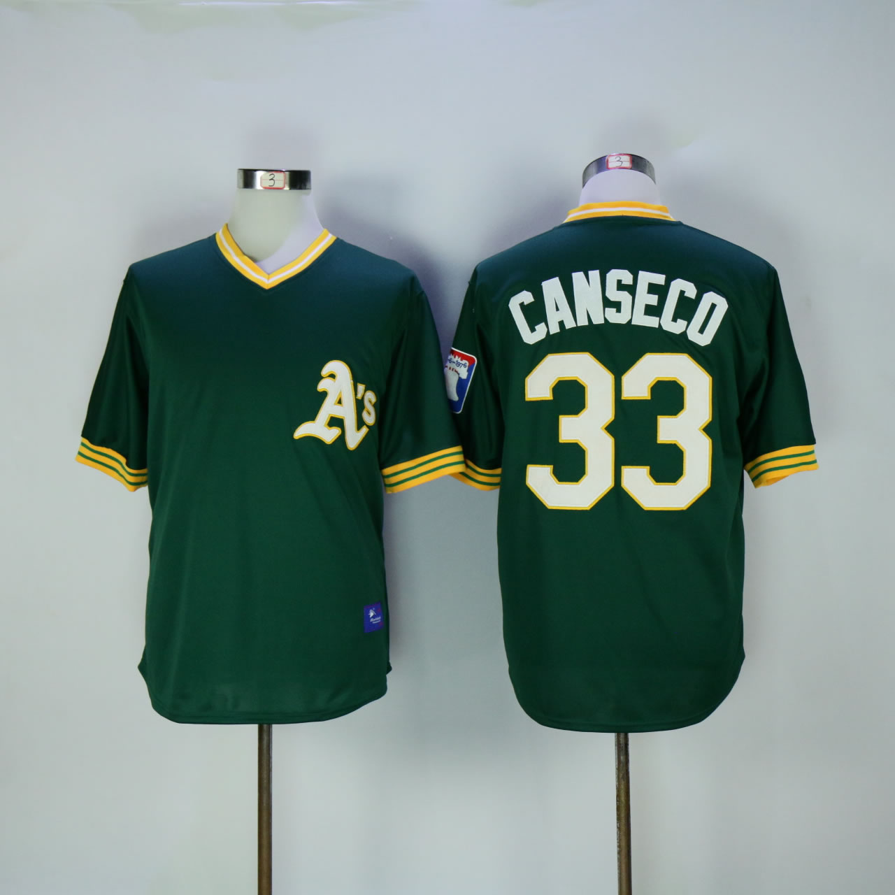 Men Oakland Athletics #33 Canseco Green Throwback MLB Jerseys->oakland athletics->MLB Jersey